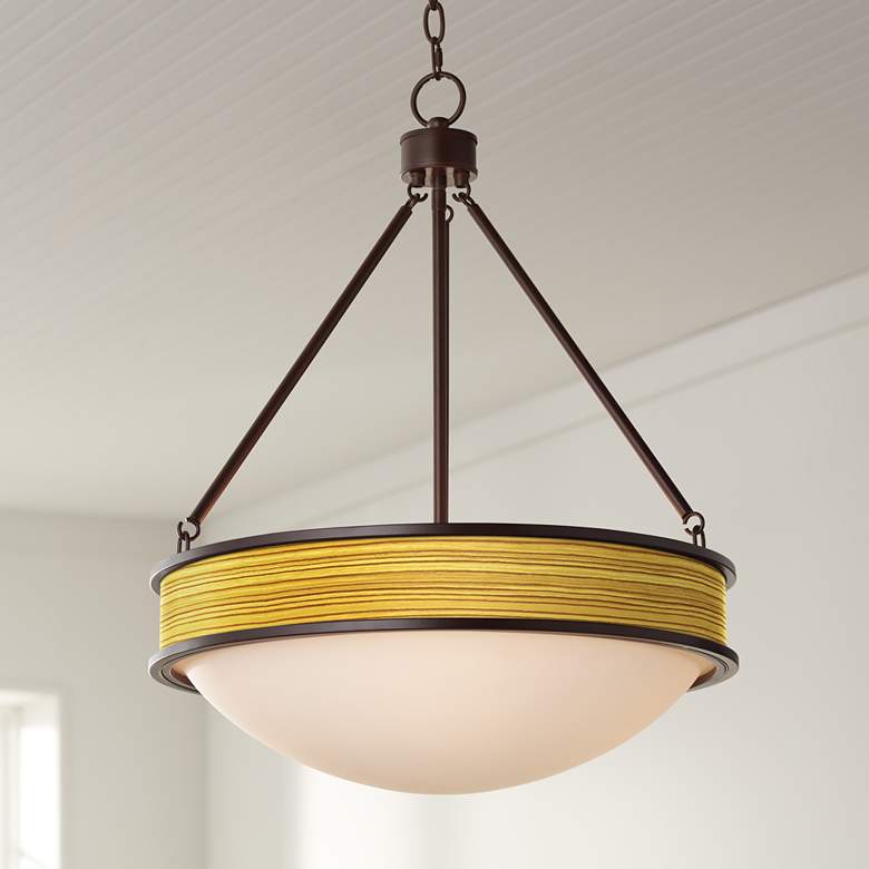Image 1 Tawny Zebrawood Lamont 20 1/2" Wide Bronze Pendant Light