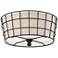 Taya 16" Wide Burlap and Wire Ceiling Light