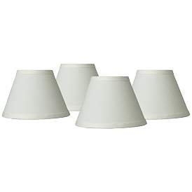 Image1 of Taya Cream Chandelier Lamp Shades 3.5x7x5 (Clip-On) Set of 4