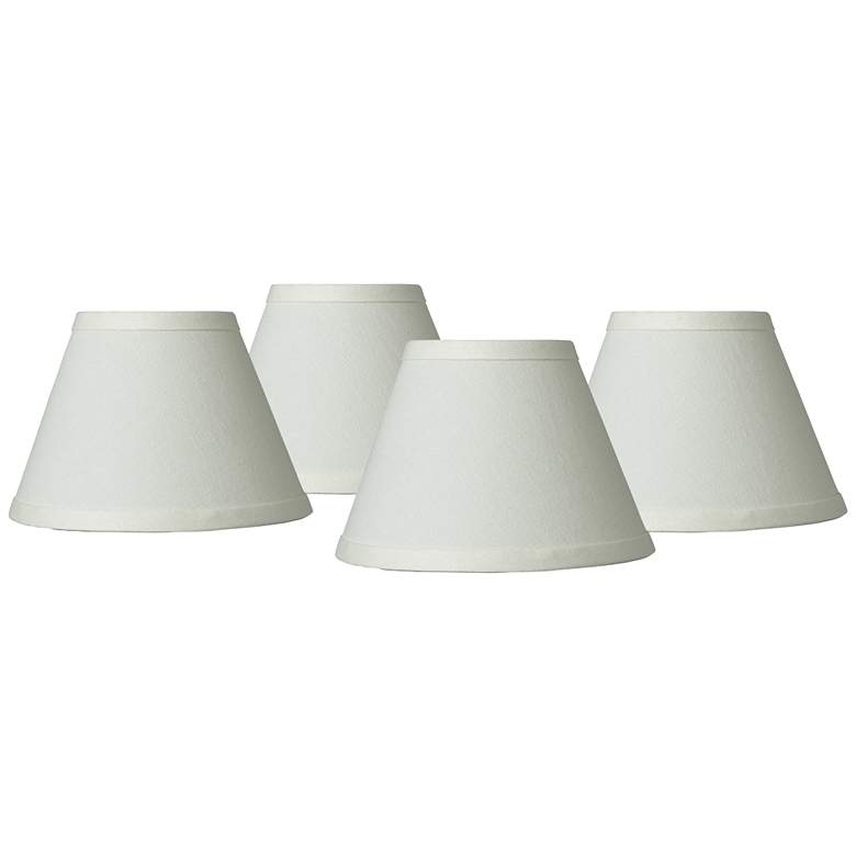 Image 1 Taya Cream Chandelier Lamp Shades 3.5x7x5 (Clip-On) Set of 4