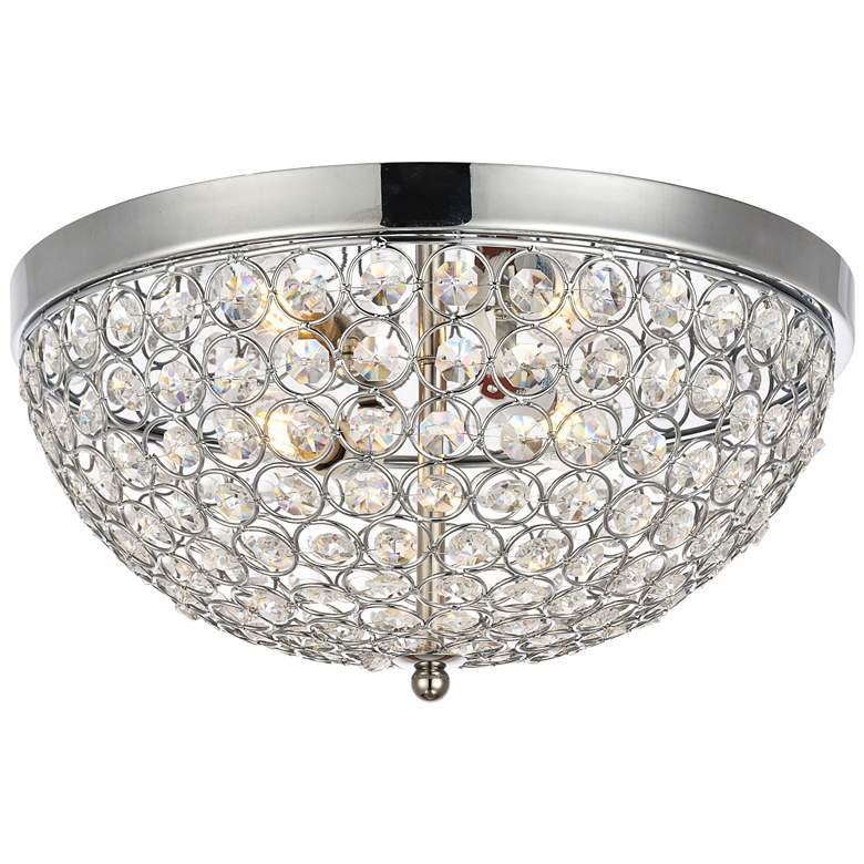 Image 1 Taye Collection 13.5 inch Wide Flushmount Chrome Finish Ceiling Light