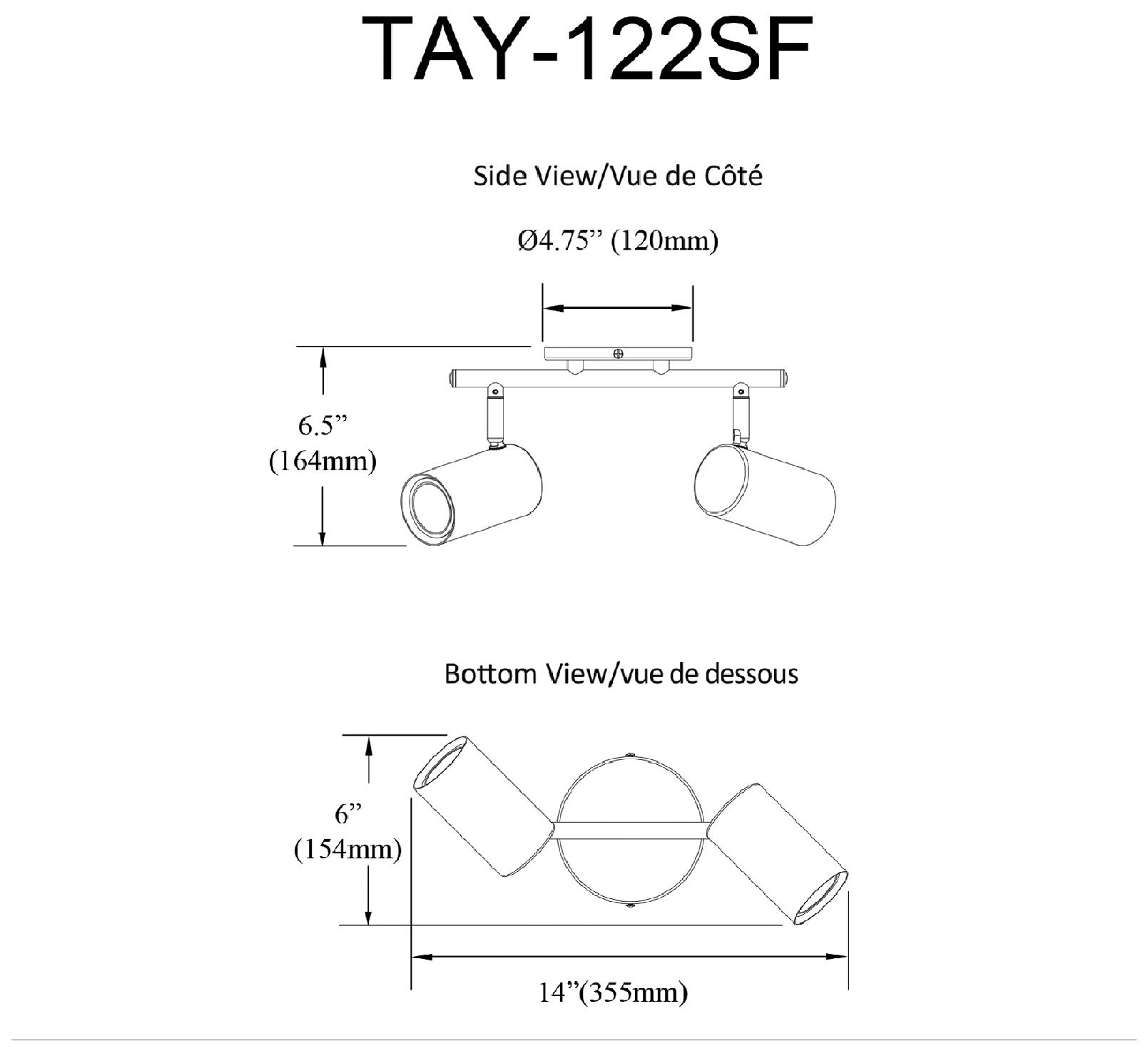 Image 4 Taylor 15" Wide 2-Light Matte Black Finish Track Light more views