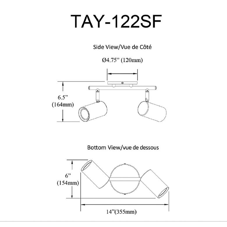 Image 4 Taylor 15" Wide 2-Light Satin Chrome Finish Track Light more views