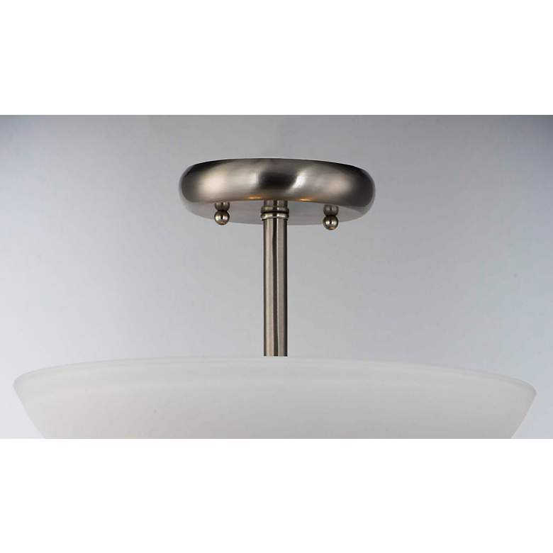 Image 3 Taylor 2-Light 13" Wide Satin Nickel Semi-Flush Mount more views