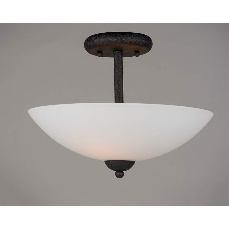 Image 2 Taylor 2-Light 13" Wide Textured Black Semi-Flush Mount more views