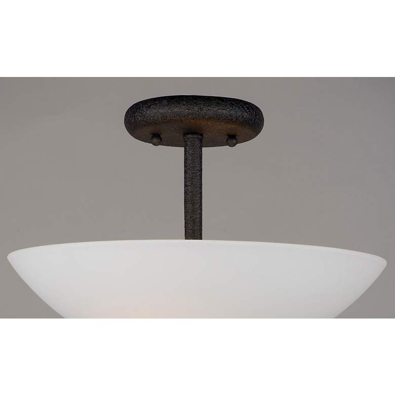 Image 3 Taylor 2-Light 13" Wide Textured Black Semi-Flush Mount more views