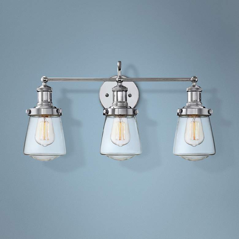 Image 1 Taylor 22 3/4" Wide Chrome 3-Light Bath Light