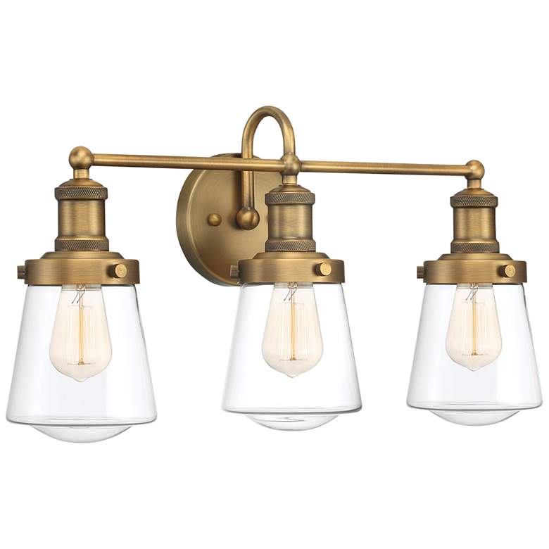 Image 3 Taylor 22 3/4" Wide Old Satin Brass Metal 3-Light Bath Light more views