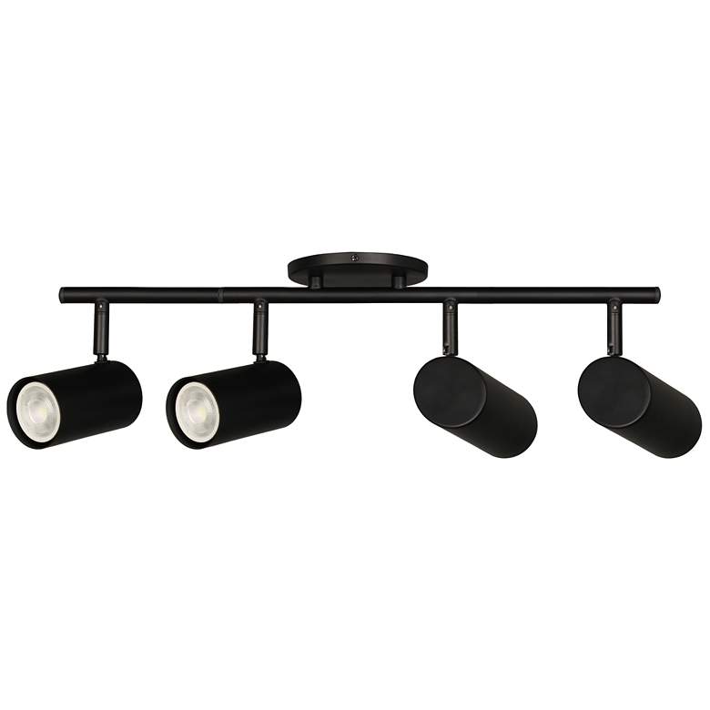 Image 1 Taylor 24.75" Wide 4-Light Matte Black Finish Track Light