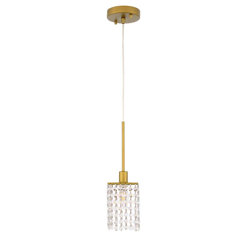 Image 4 Taylor 4 3/4" Wide Brass and Crystal Mini Pendant more views