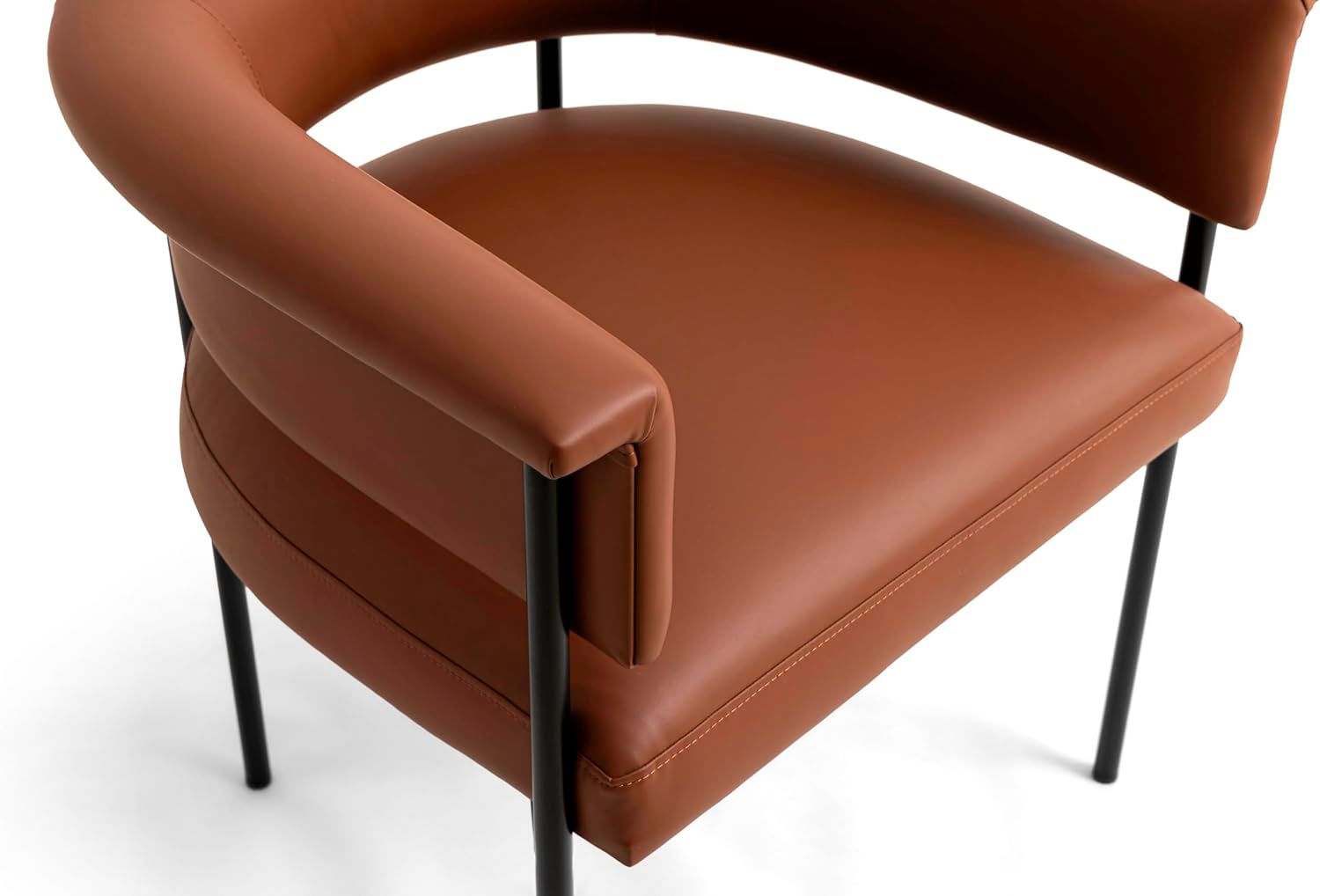 Image 3 Taylor Saddle Brown Performance Vegan Leather Dining Chair more views