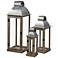 Taylor Silver and Natural Wood Lanterns Set of 3