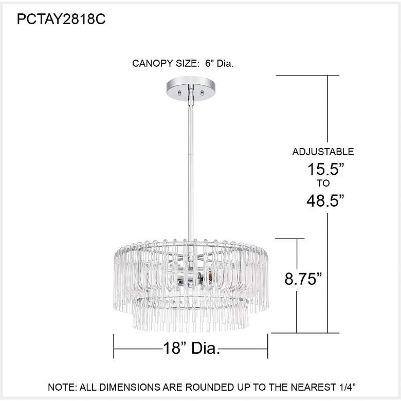 Image 7 Tayshia 3-Light Polished Chrome Pendant Light more views