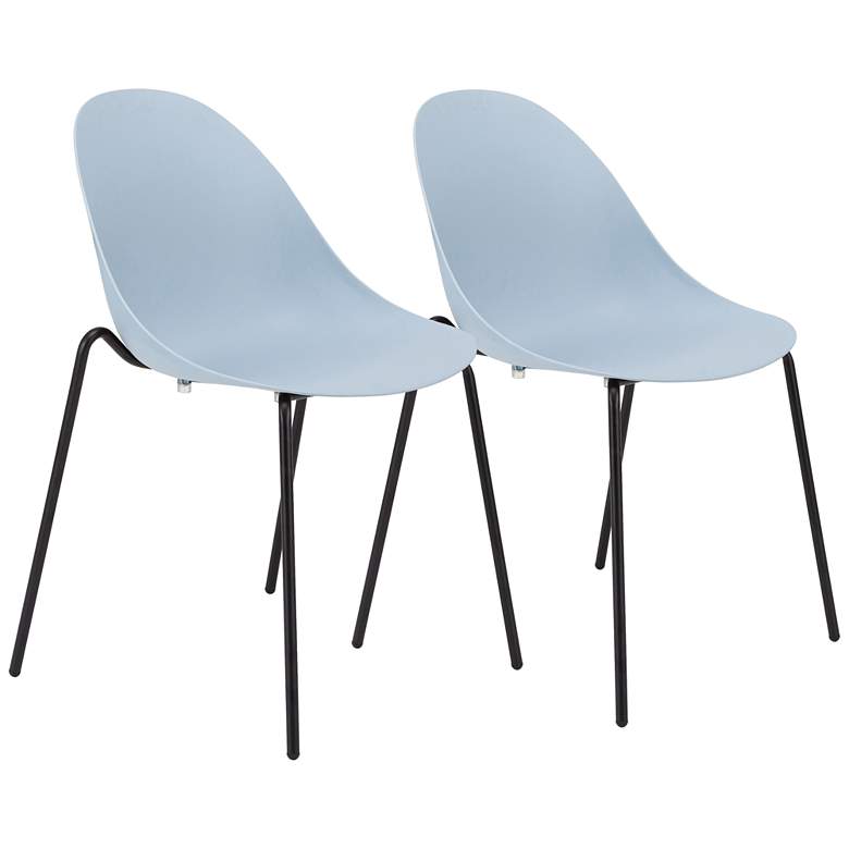 Image 1 Tayte Blue Stacking Armless Side Chairs Set of 2