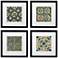 Taza Tiles 4-Piece Print Set in 14" Square Black Wood Frames
