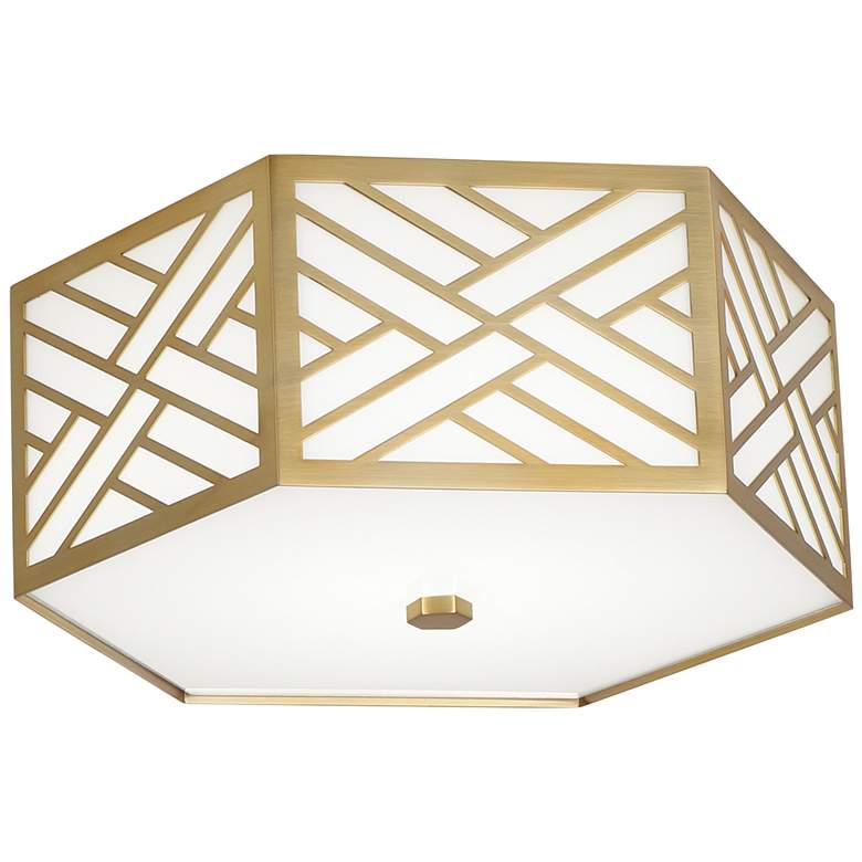 Image 2 Tazewell 14 3/4 inch Wide Modern Brass LED Ceiling Light