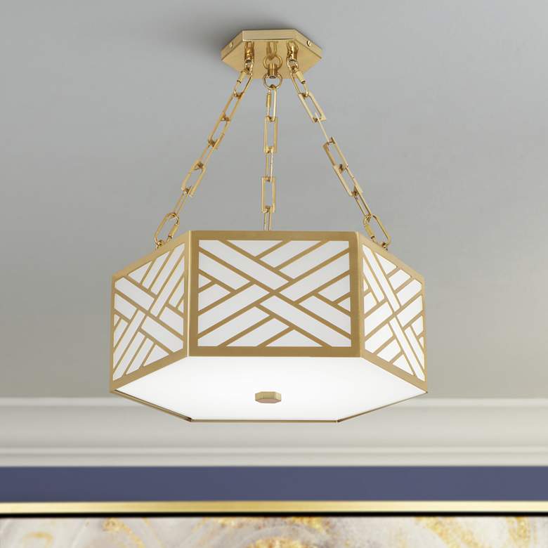 Image 1 Tazewell 14 3/4" Wide Modern Brass LED Ceiling Light