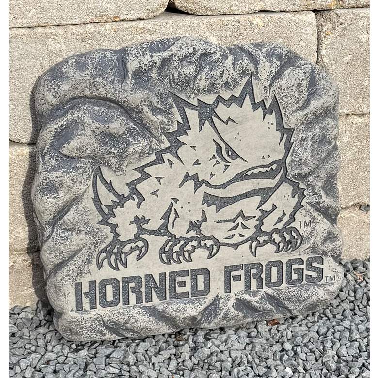 Image 1 TCU Horned Frog 11" High Trevia Graystone Stepping Stone