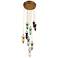 Tea Light 24" Wide Antique Brass Multi Light Pendant