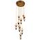 Tea Light 24"W Antique Brass and Smoke Multi Light Pendant