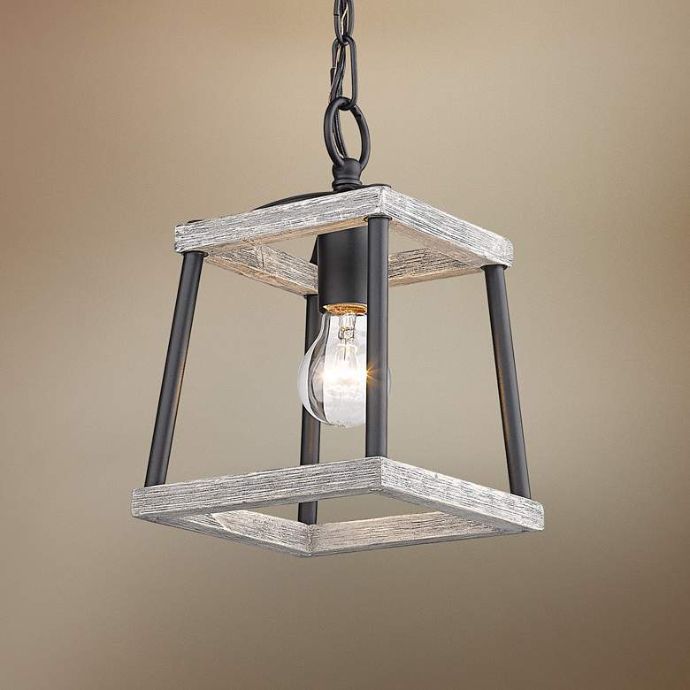 Image 1 Teagan 7 1/2" Wide Natural Black Mini Pendant Light