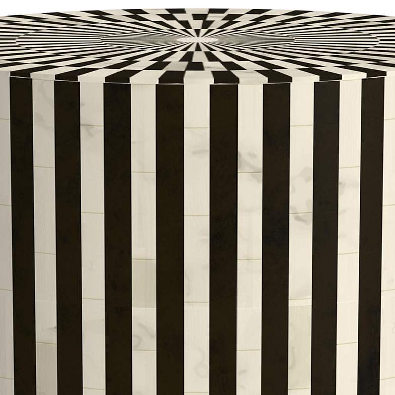 Image 4 Teague 18" Black and White Bone Accent Table more views
