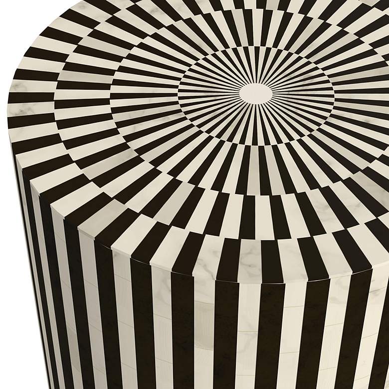 Image 5 Teague 18" Black and White Bone Accent Table more views