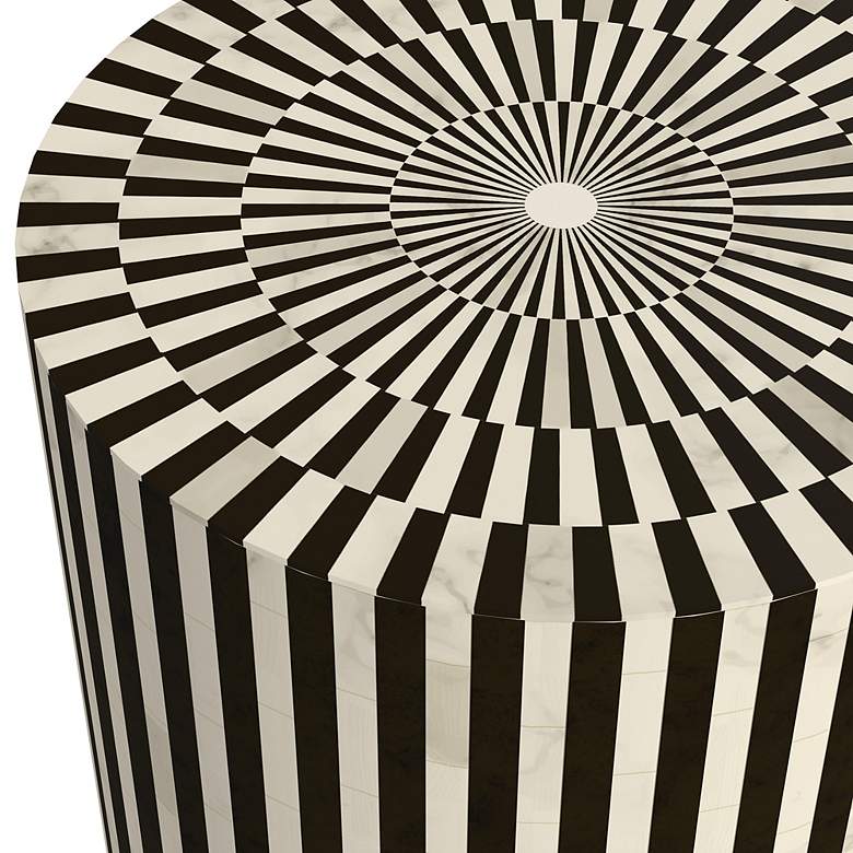 Image 5 Teague 18" Black and White Bone Accent Table more views