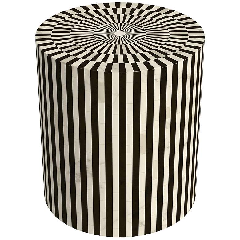 Image 6 Teague 18 inch Black and White Bone Accent Table more views
