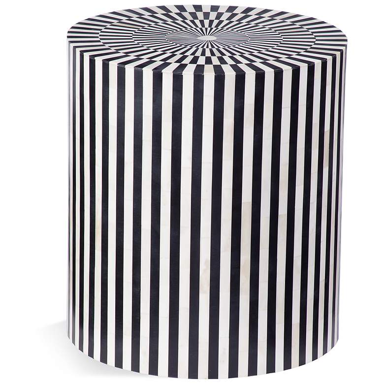 Image 7 Teague 18" Black and White Bone Accent Table more views