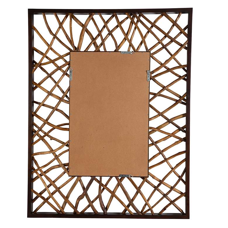 Image 5 Teak Maze 44" x 56" Walnut Stain Rectangle Wall Mirror more views