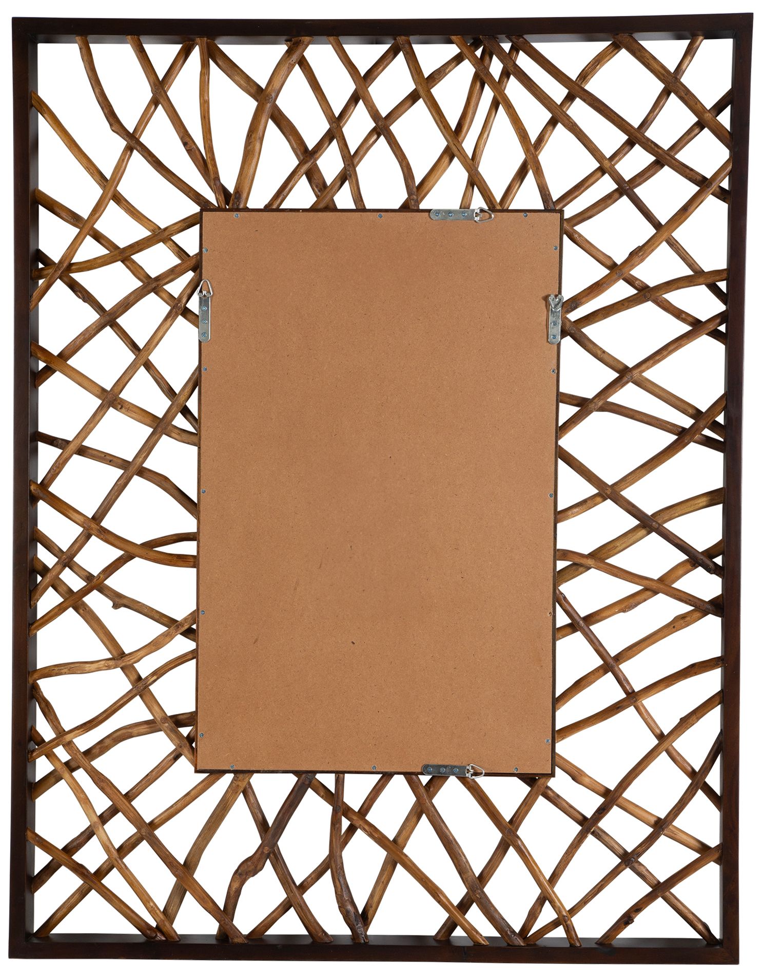 Image 6 Teak Maze 44" x 56" Walnut Stain Rectangle Wall Mirror more views