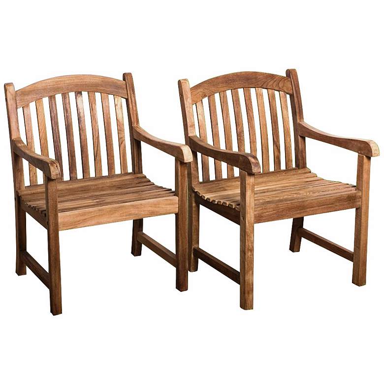 Image 1 Teak Middleham Outdoor Armchairs Set of 2