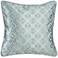 Teal and Cloud Blue Patterned 20" Square Decorative Pillow