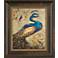 Teal and Gold Peacock I 27 1/2" High Framed Wall Art