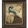 Teal and Gold Peacock II 27 1/2" High Framed Wall Art