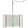 Teal Bamboo Trellis Double Shade 18" Wide Swag Pendant