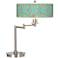 Teal Bamboo Trellis Giclee CFL Swing Arm Desk Lamp