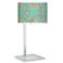 Teal Bamboo Trellis Glass Inset Table Lamp