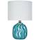 Teal Blue Ceramic 15 1/4" High LED Accent Table Lamp