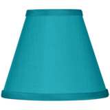 Teal Blue Faux Silk Set of Four Shades 3x6x5 (Clip-On)
