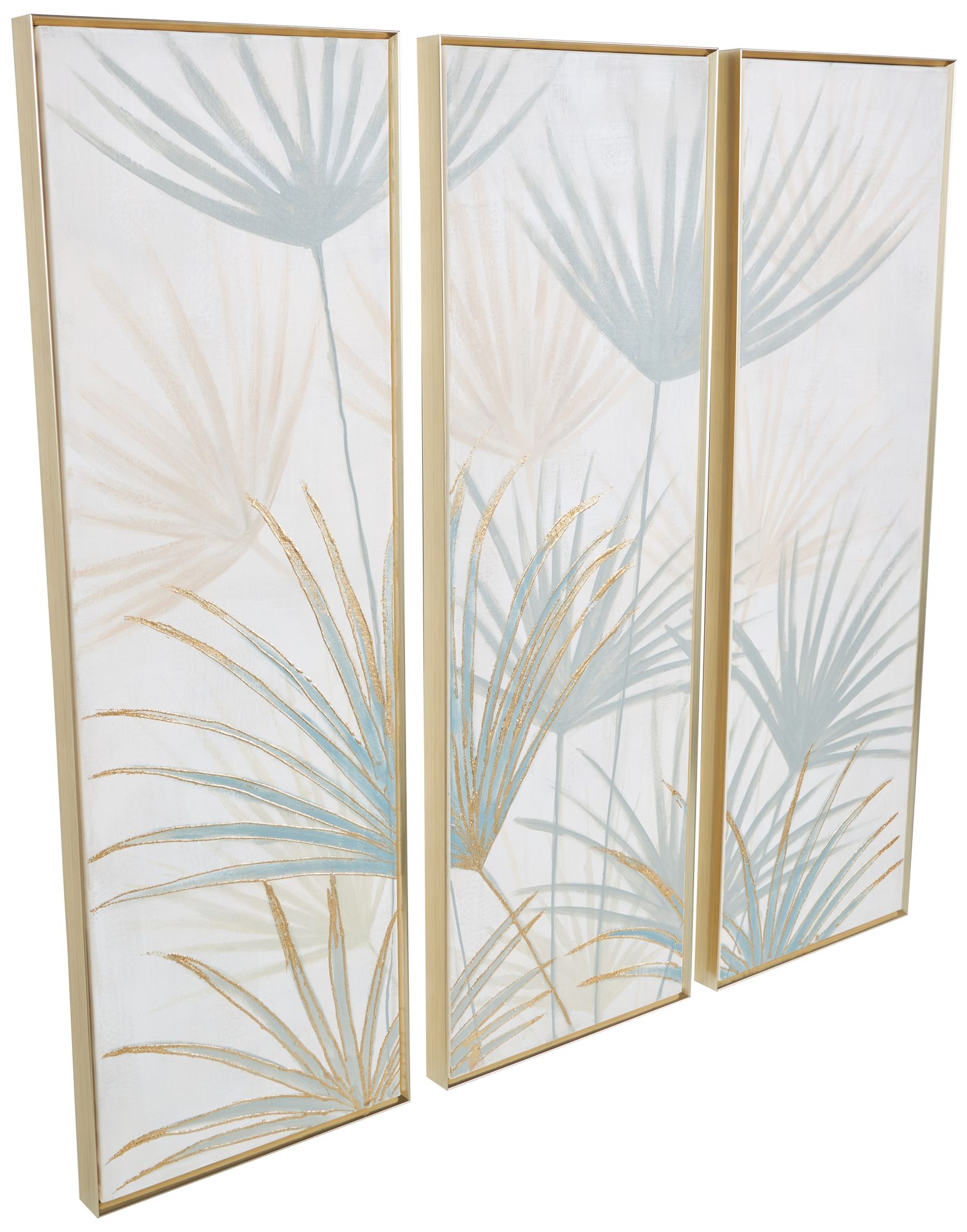 Image 6 Teal Canvas Traditional Framed Wall Art, S/3 16"W, 47"H more views