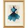 Teal Couture Fashion 18" Gold Framed Wall Art