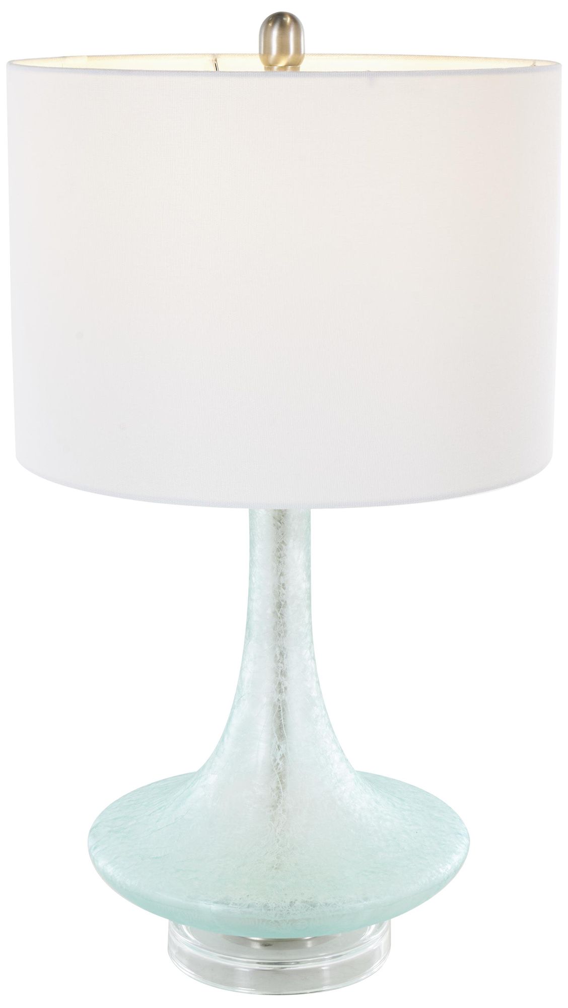 Image 2 Teal Glass Coastal Table Lamp, 14" x 14" x 25"