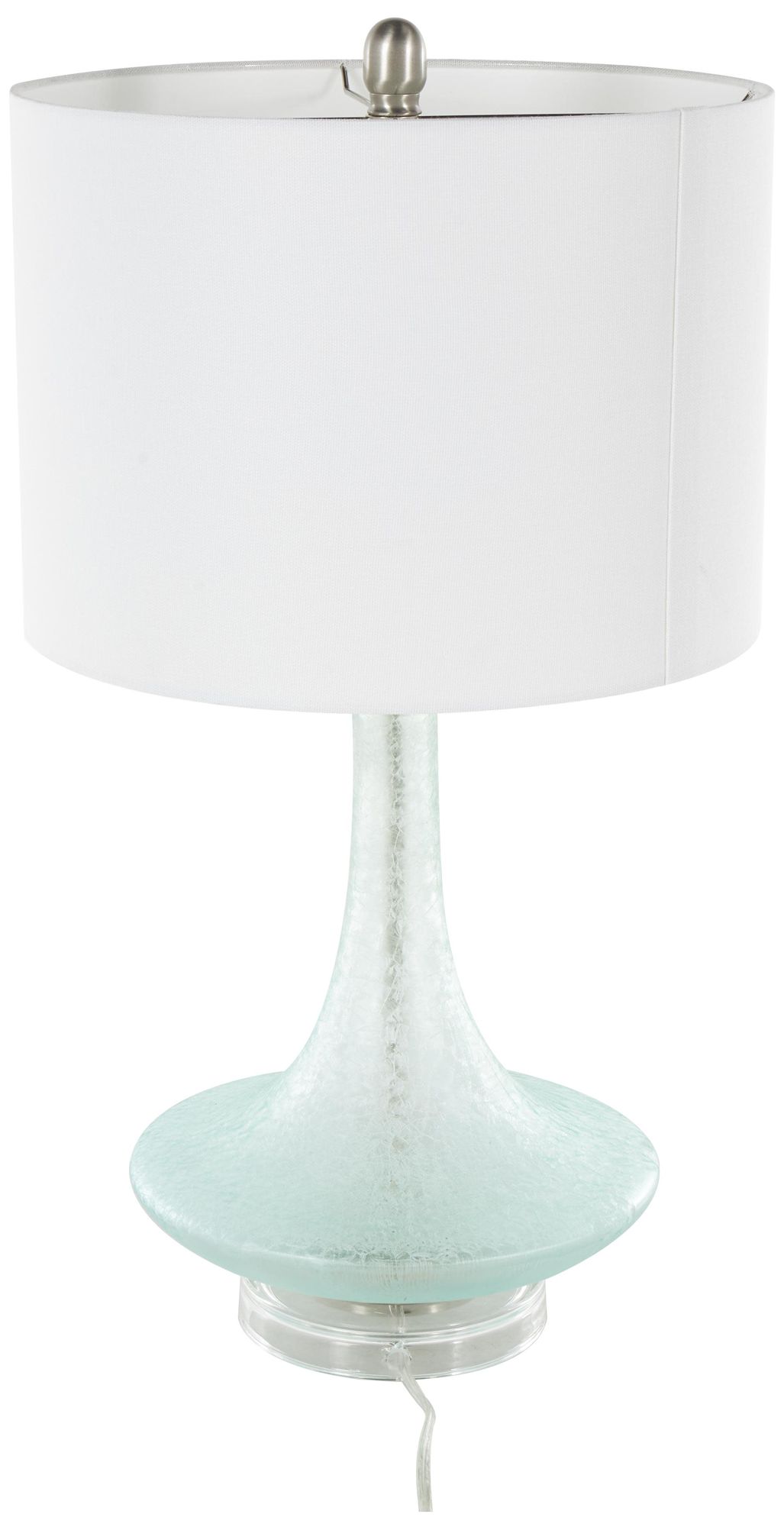Image 5 Teal Glass Coastal Table Lamp, 14" x 14" x 25" more views