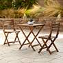 1_Teal Island Acacia Wood Finish Folding Bistro Table and Chairs Set