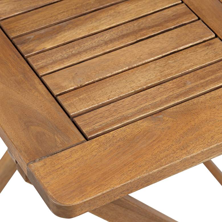 Image 3 Teal Island Acacia Wood Finish Folding Bistro Table and Chairs Set more views