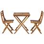 4_Teal Island Acacia Wood Finish Folding Bistro Table and Chairs Set more views