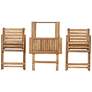6_Teal Island Acacia Wood Finish Folding Bistro Table and Chairs Set more views