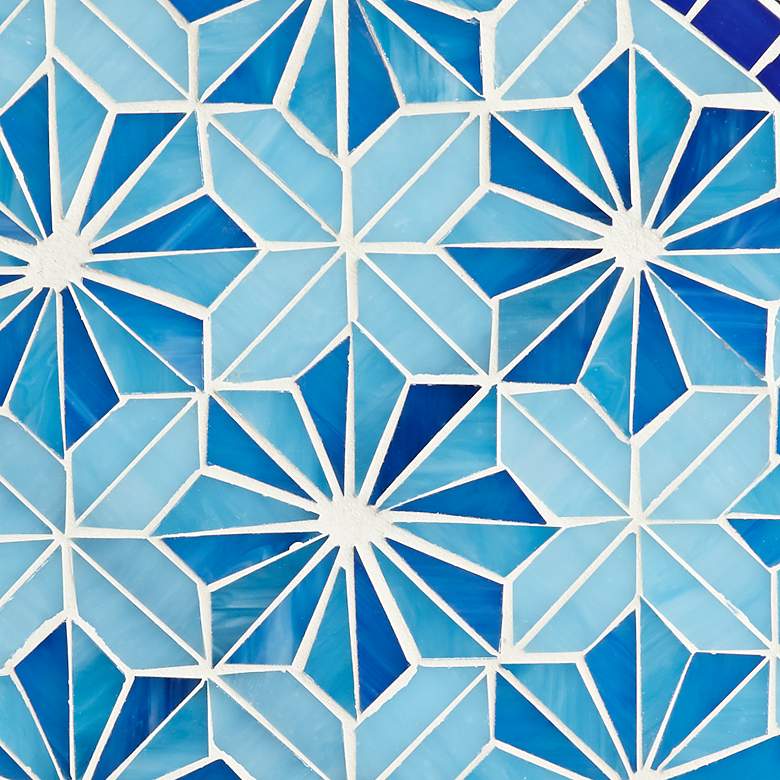 Image 3 Teal Island Blue Stars 21.5" High Mosaic Tile Outdoor Accent Table more views